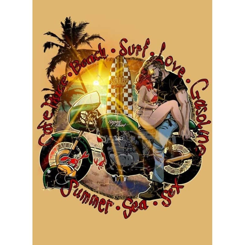 CAMISETA CAFE RACE BEACH SURF